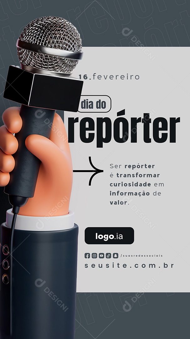 Story Dia do Repórter 16 de Fevereiro Social Media PSD Editável