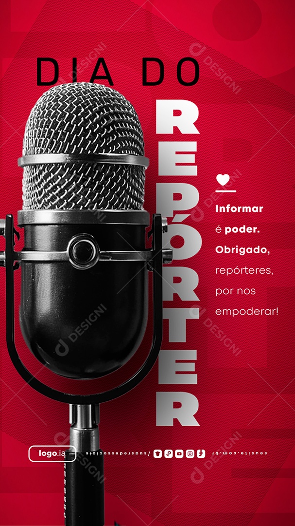 Story Dia do Repórter 16 de Fevereiro Informar é Poder Social Media PSD Editável