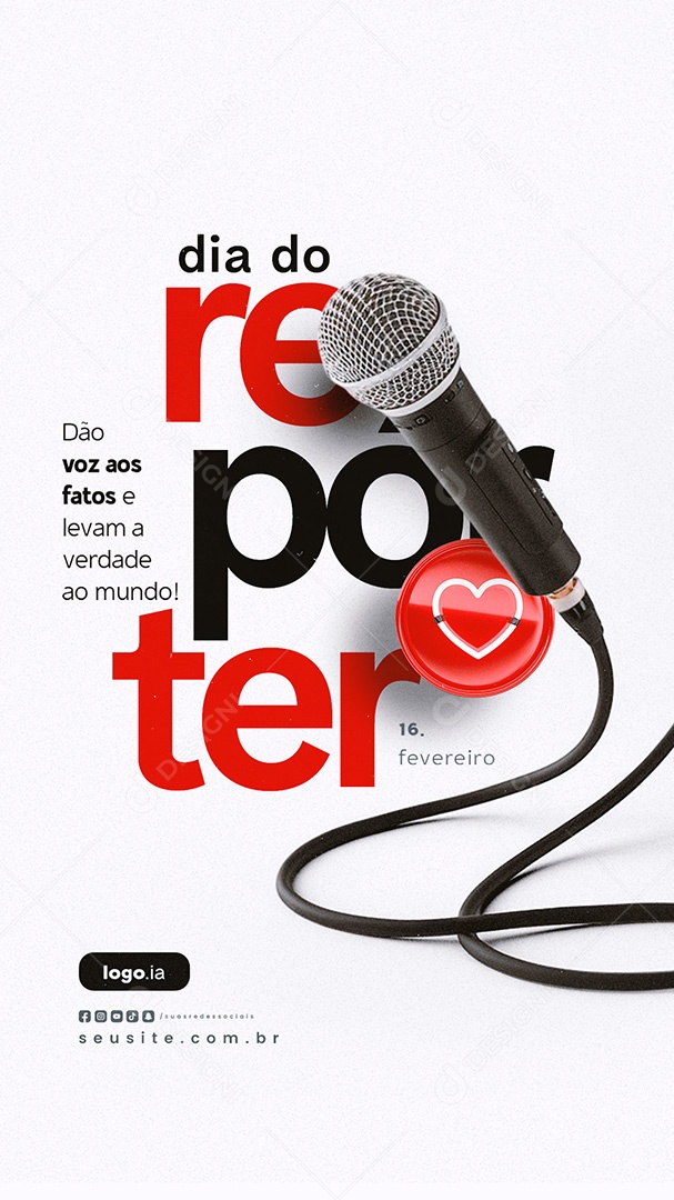 Story Dia do Repórter 16 de Fevereiro Dão Voz aos Fatos Social Media PSD Editável