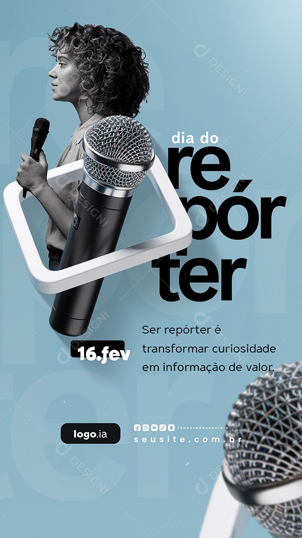 Story Dia do Repórter 16 de Fevereiro Social Media PSD Editável