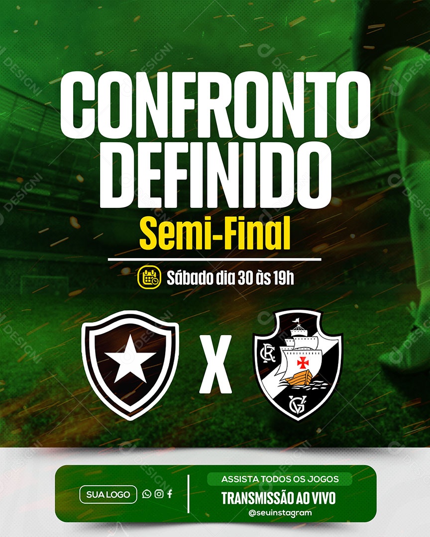 Confronto Definido Semi-Final Social Media PSD Editável