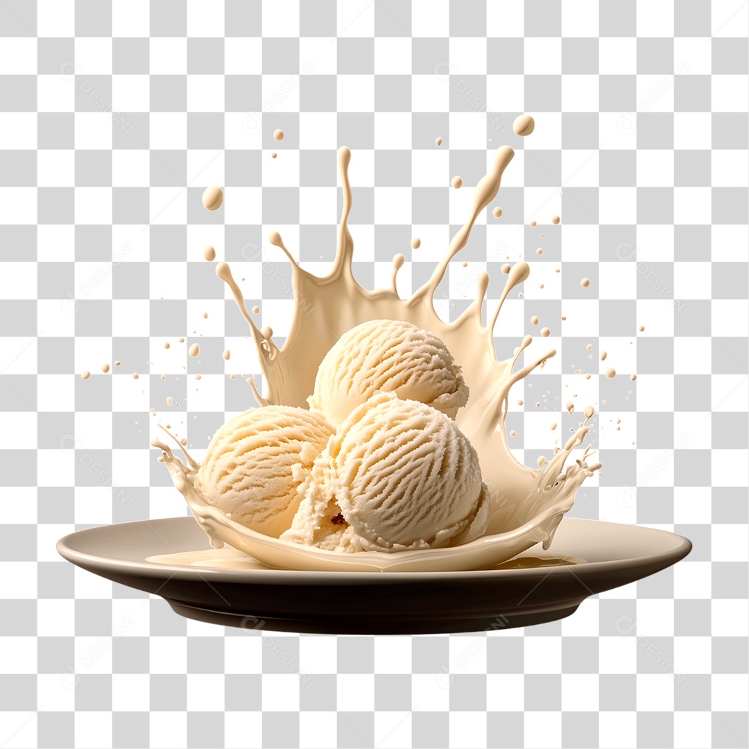 Sorvete de Leite Condensado PNG Transparente