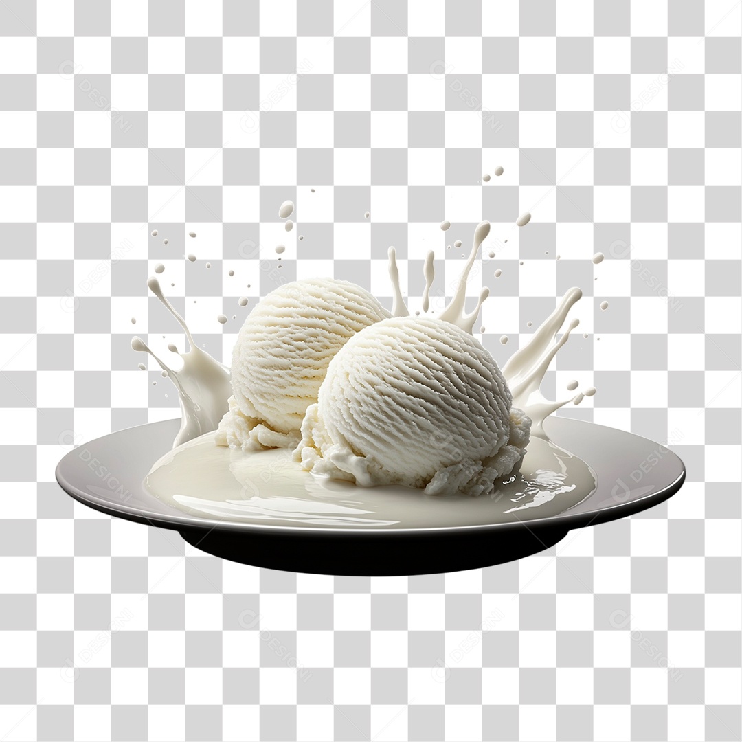 Sorvete de Iogurte Grego PNG Transparente