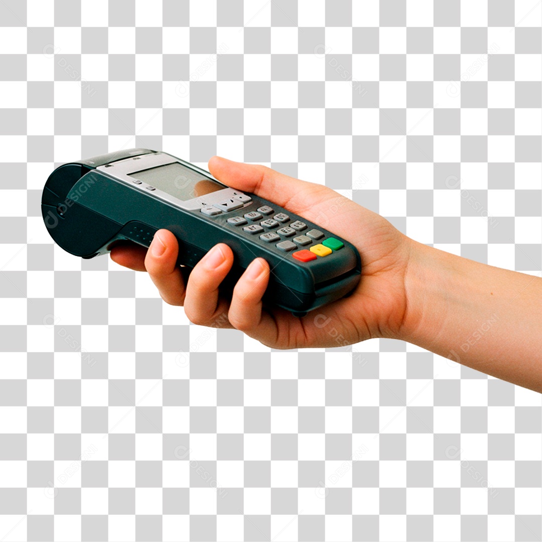 Mão Segurando Maquininha PNG Transparente