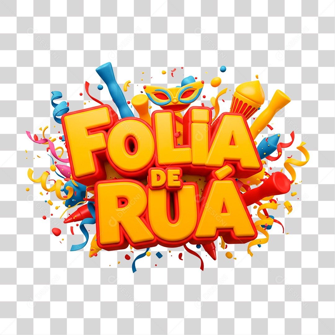 Selo 3D Folia de Rua PNG Transparente
