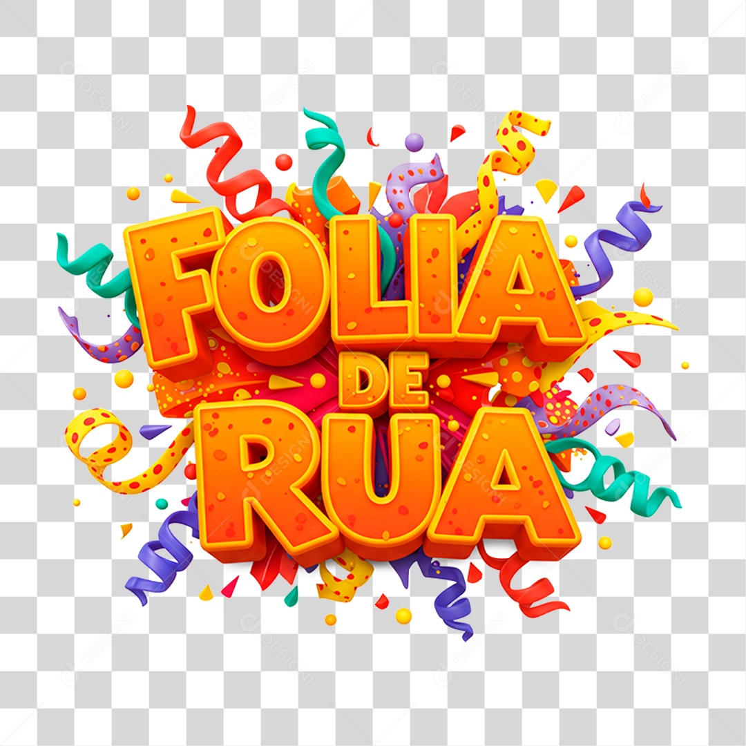 Selo 3D Folia de Rua PNG Transparente