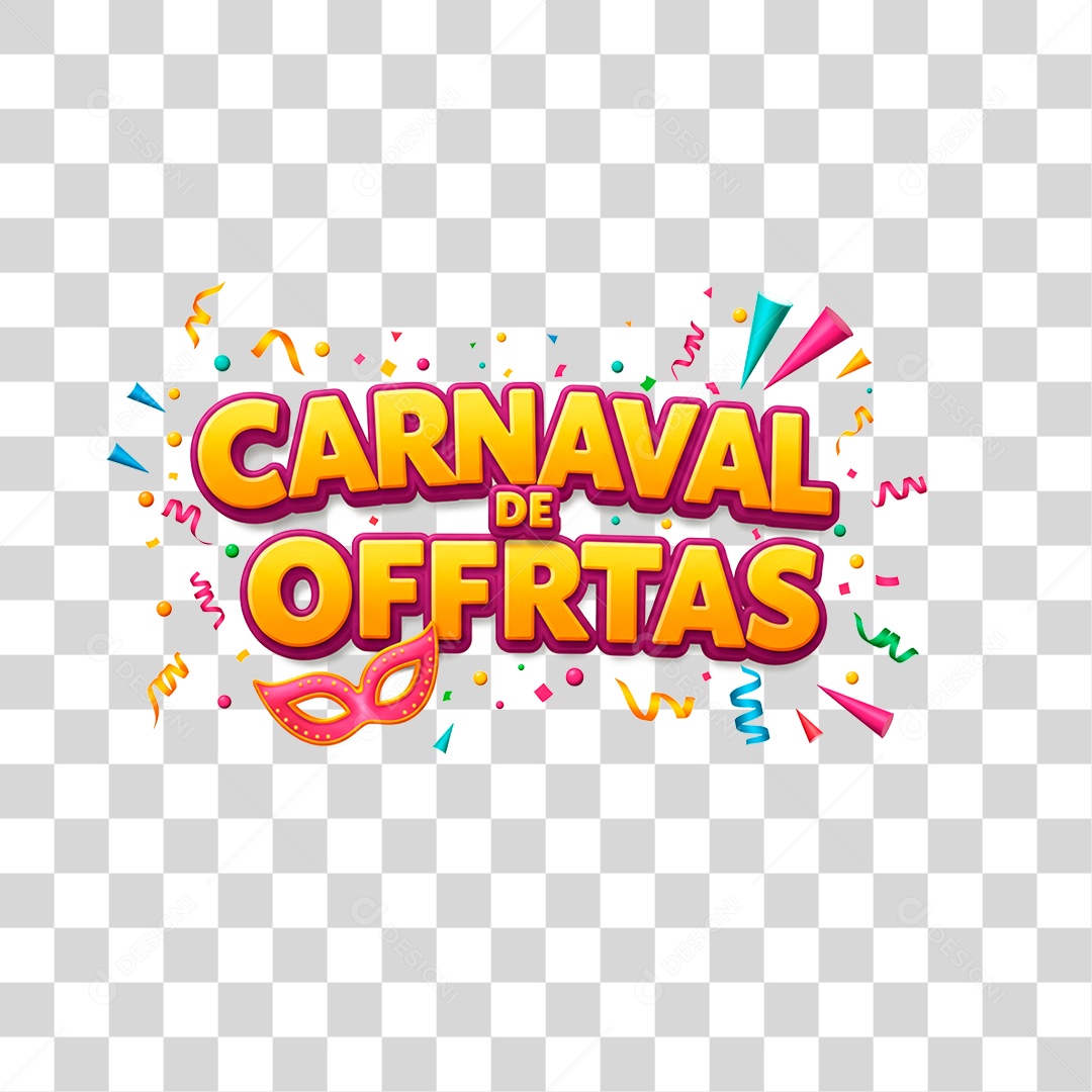 Selo 3D Carnaval Offrtas PNG Transparente