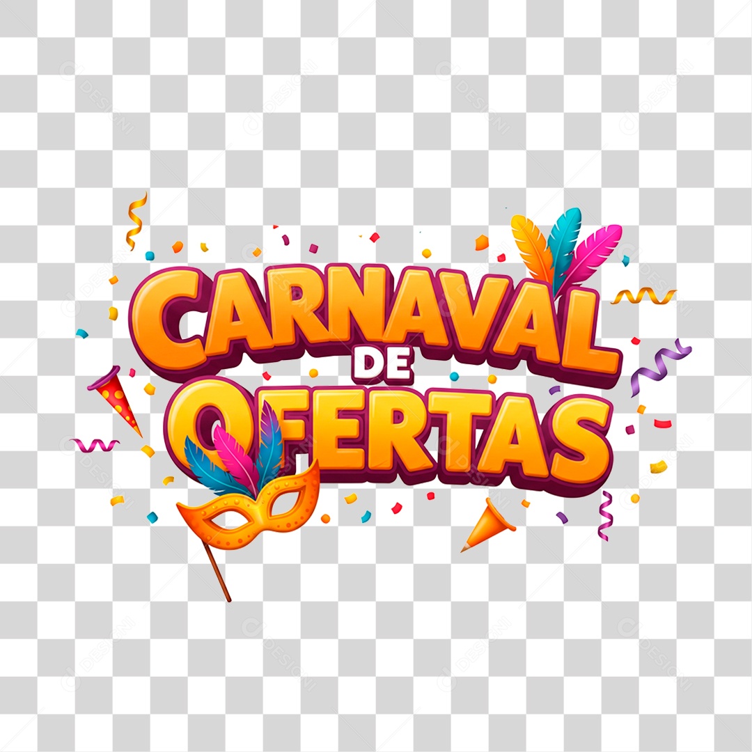 Selo 3D Carnaval de Ofertas PNG Transparente