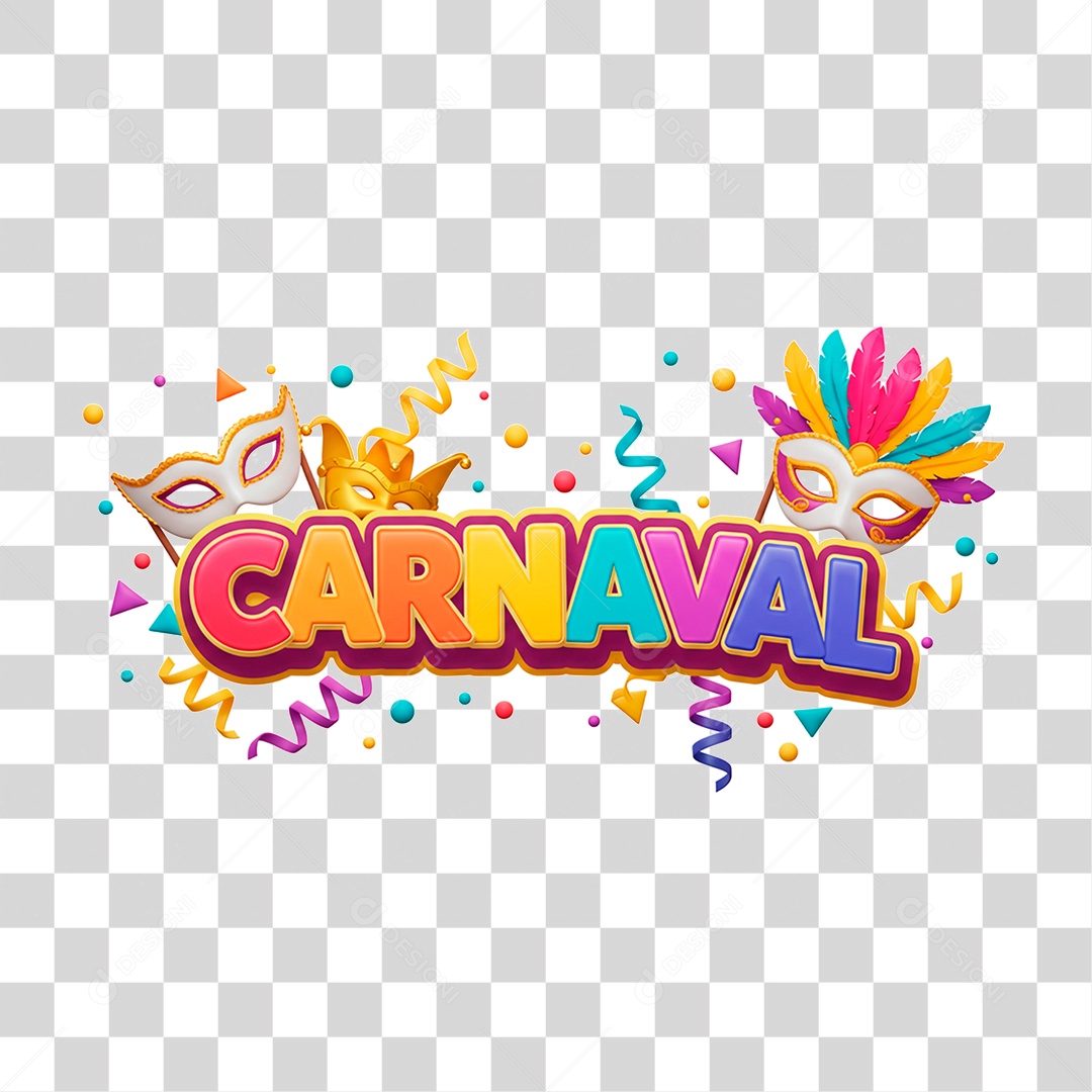Selo 3D Carnaval PNG Transparente