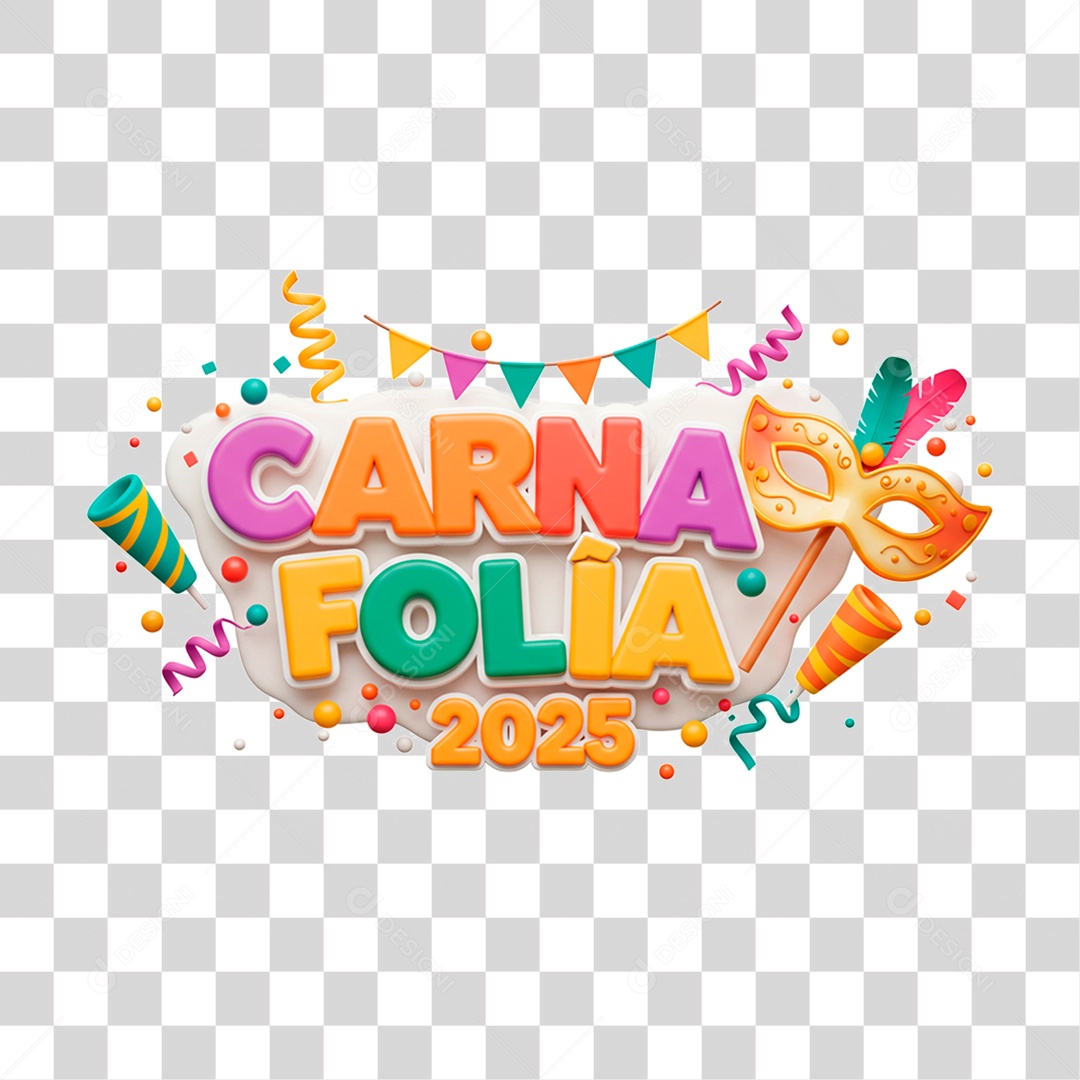 Selo 3D Carna Folia 2025 PNG Transparente