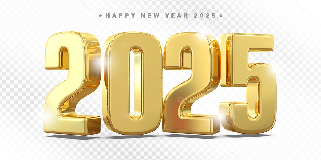 Elemento 3D Número 2025 Para Composição PSD