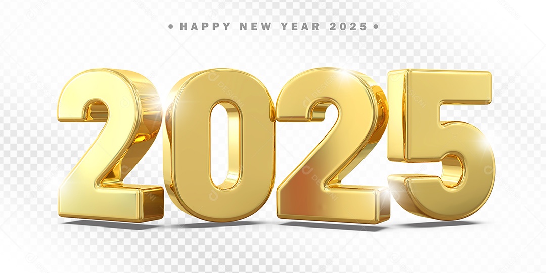 Elemento 3D Número 2025 Para Composição PSD