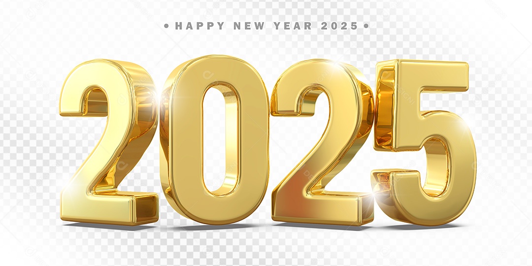 Elemento 3D Número 2025 Para Composição PSD