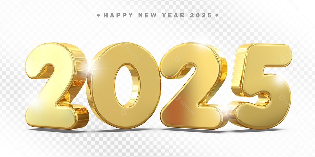 Elemento 3D Número 2025 Para Composição PSD