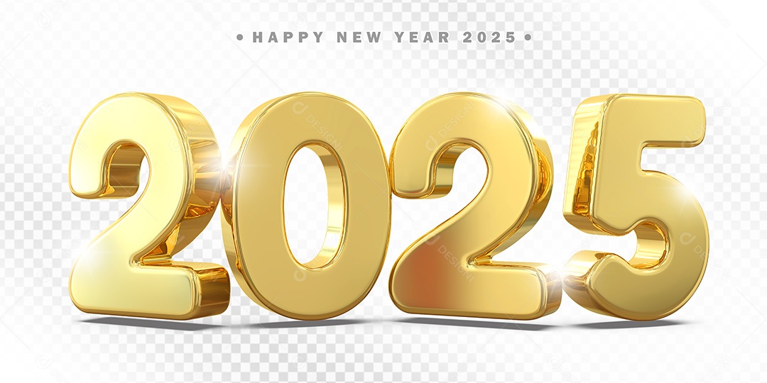 Elemento 3D Número 2025 Para Composição PSD