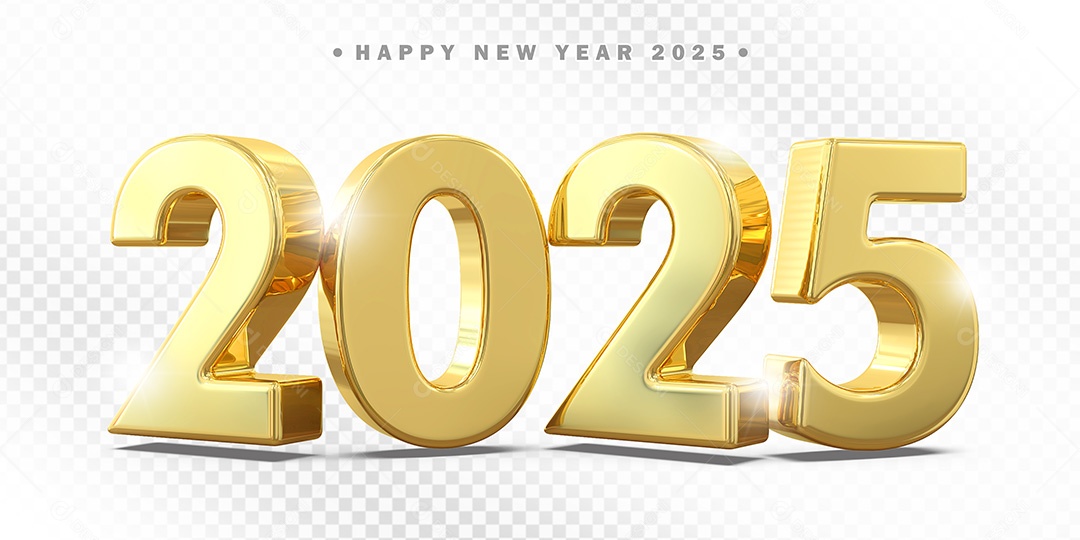 Elemento 3D Número 2025 Para Composição PSD