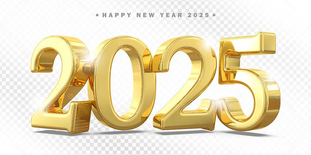 Elemento 3D Número 2025 Para Composição PSD