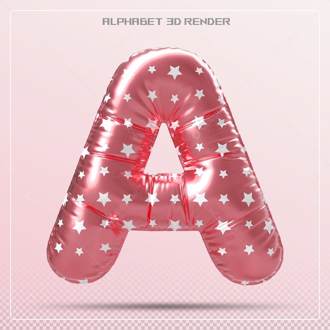 Balão Vermelho Letra Z Maiúscula Elemento 3D Para Composição PSD