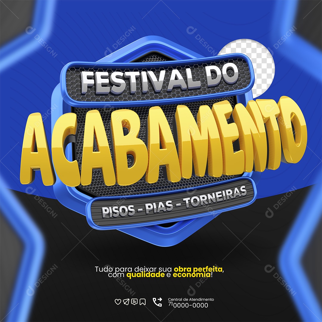 Festival Do Acabamento Pisos Pias Torneiras Selo 3D para Composição PSD