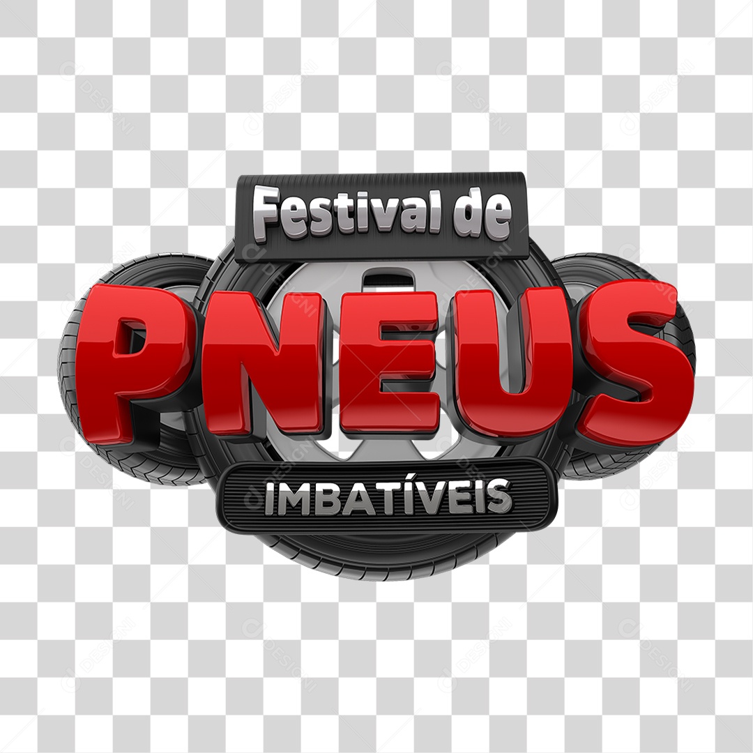 Selo 3D Festival de Pneus Imbatíveis PNG Transparente