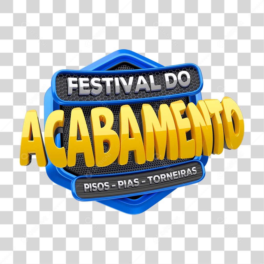 Selo 3D Festival de Acabamentos PNG Transparente
