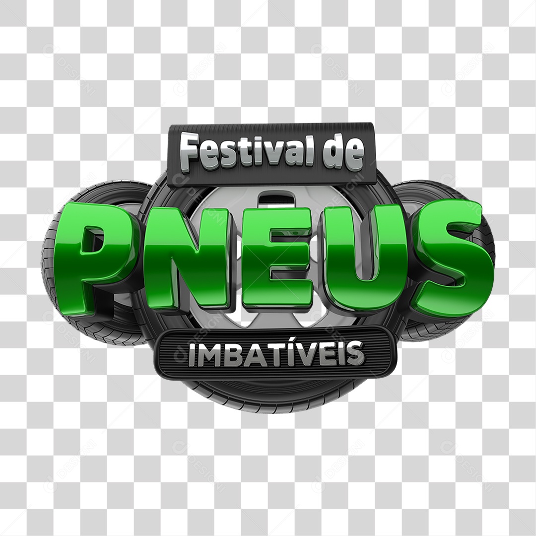 Selo 3D Festival de Pneus Imbatíveis PNG Transparente