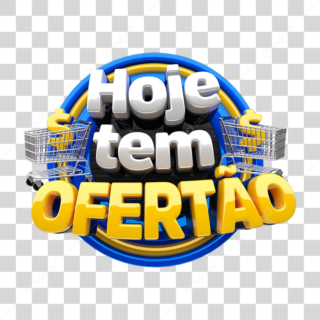 Selo 3D Hoje Tem Ofertão PNG Transparente