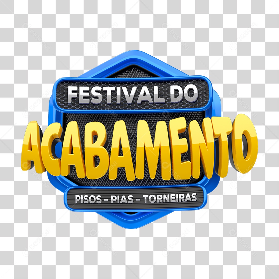Selo 3D Festival de Acabamentos PNG Transparente