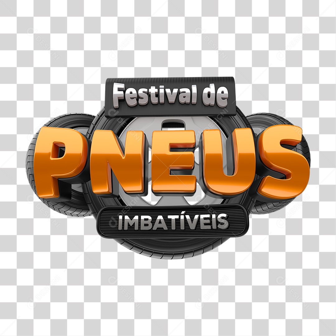 Selo 3D Festival de Pneus Imbatíveis PNG Transparente
