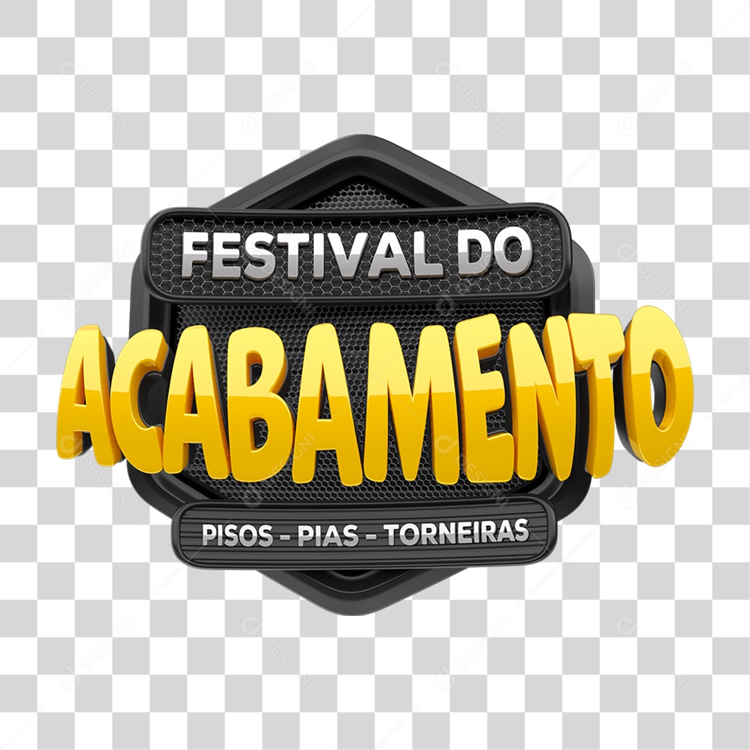 Selo 3D Festival de Acabamentos PNG Transparente