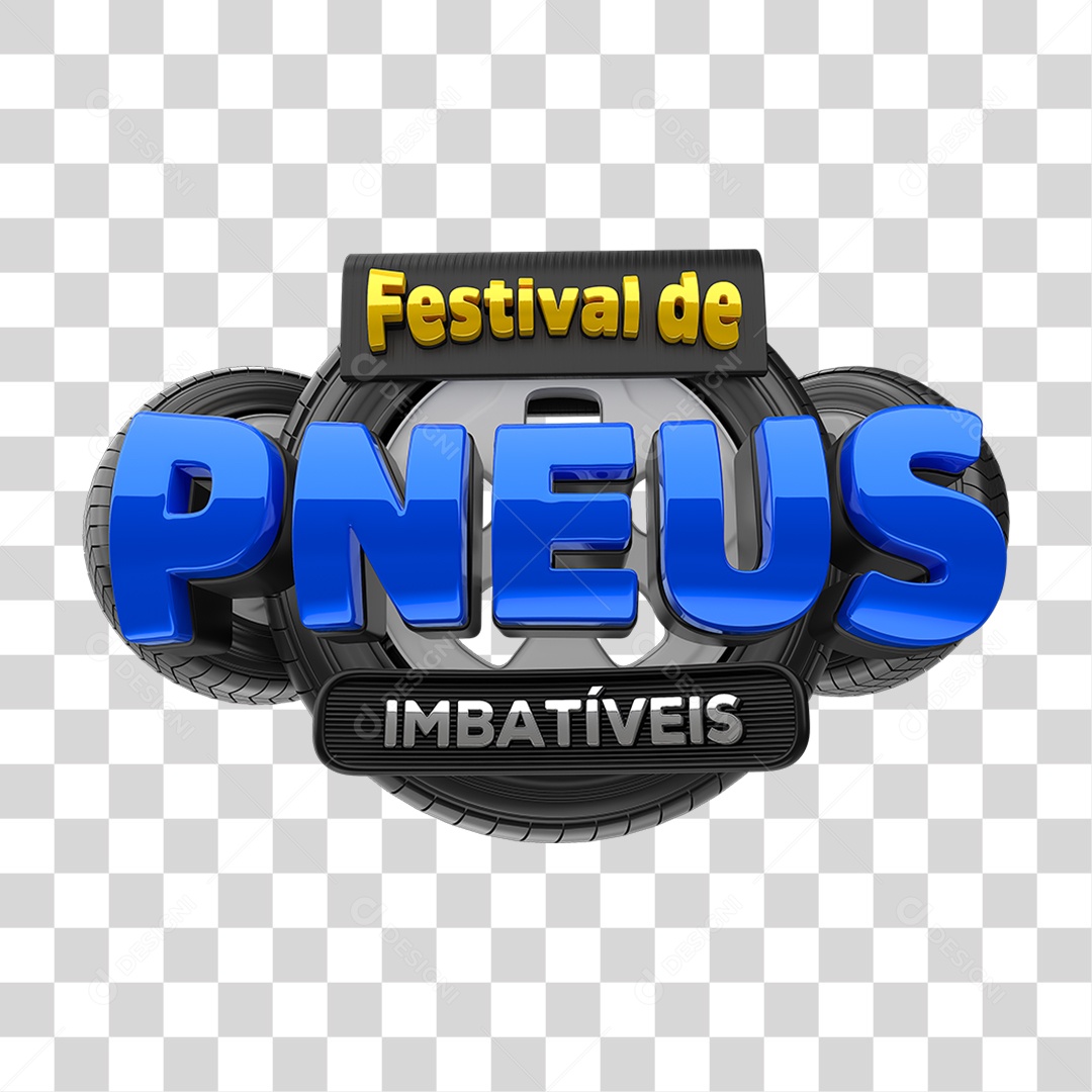 Selo 3D Festival de Pneus Imbatíveis PNG Transparente