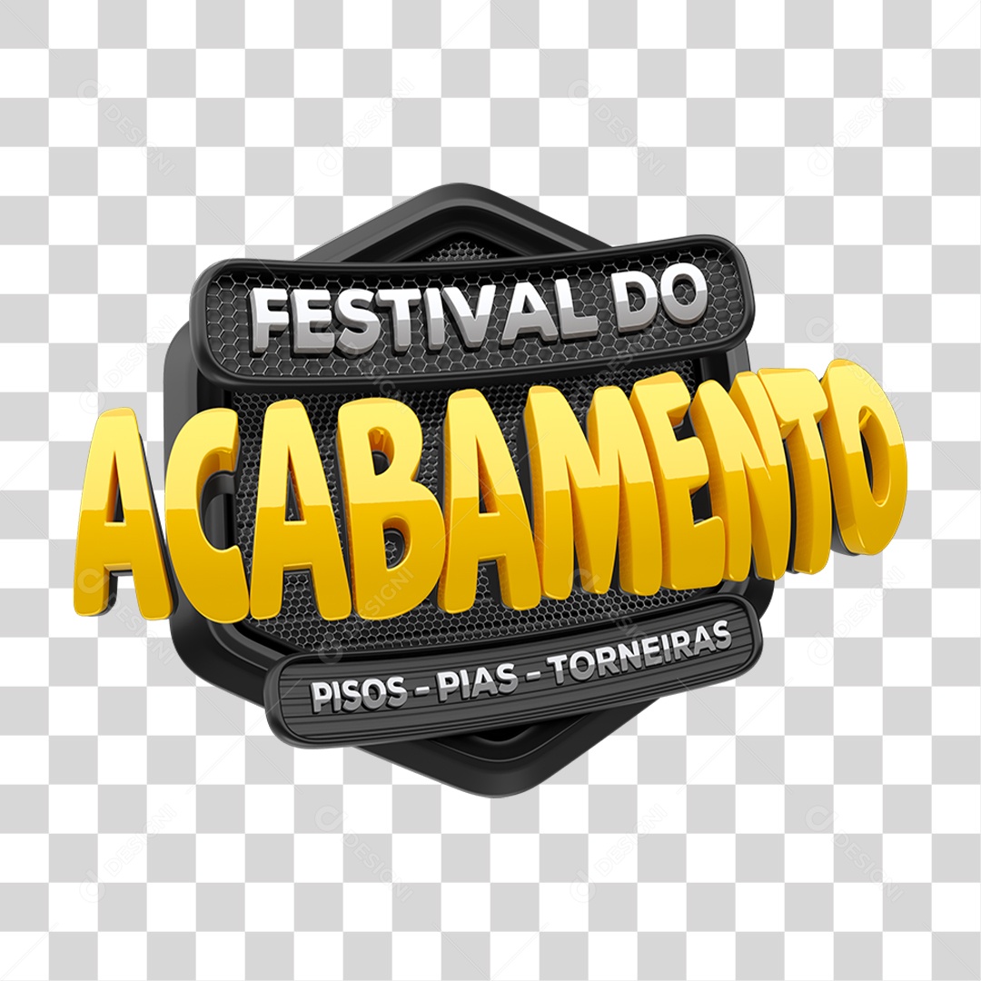 Selo 3D Festival do Acabamento PNG Transparente