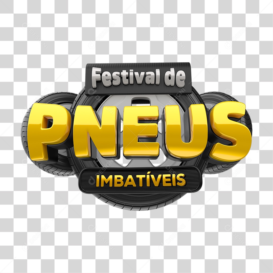 Selo 3D Festival de Pneus Imbatíveis PNG Transparente
