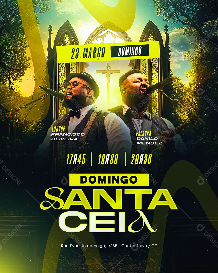 Flyer Gospel Santa Ceia Social Media PSD Editável