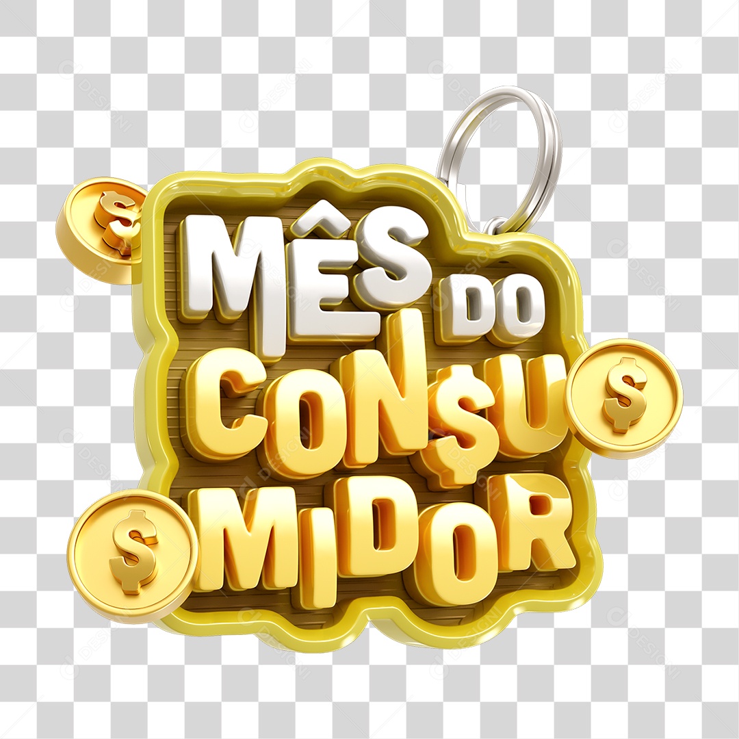Selo 3D Mês do Consumidor PNG Transparente