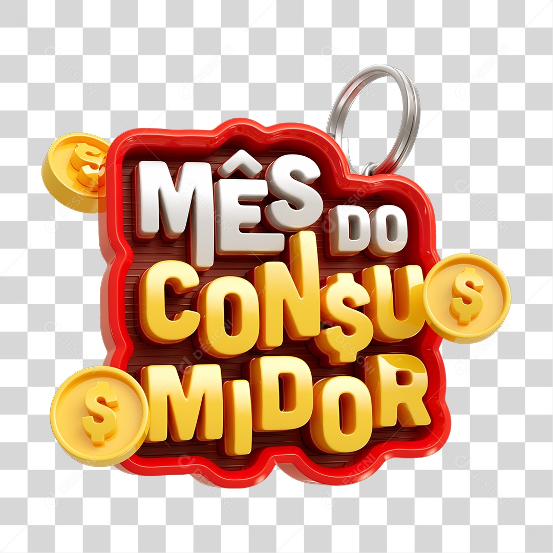 Selo 3D Mês do Consumidor PNG Transparente