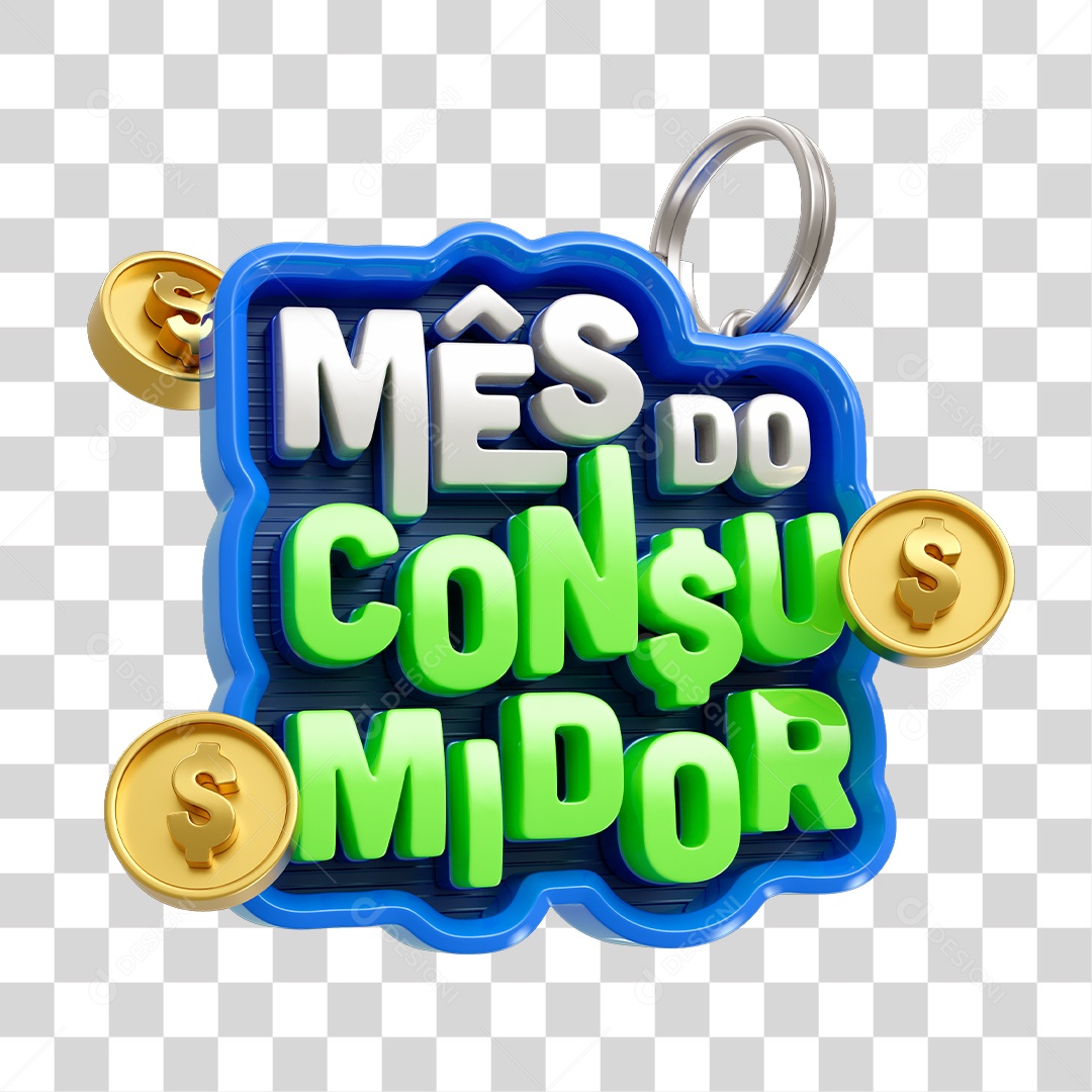 Selo 3D Mês do Consumidor PNG Transparente
