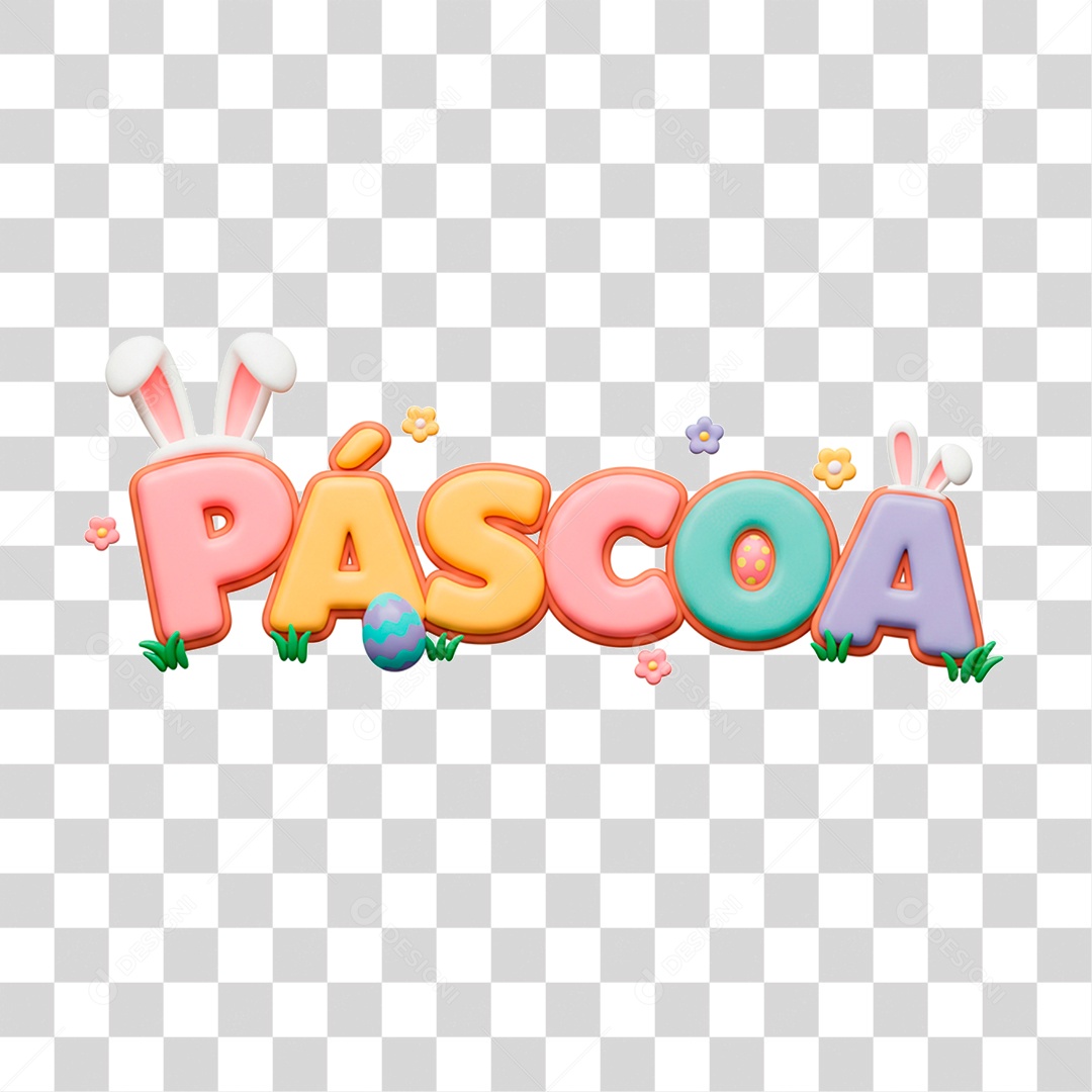 Selo 3D Páscoa PNG Transparente