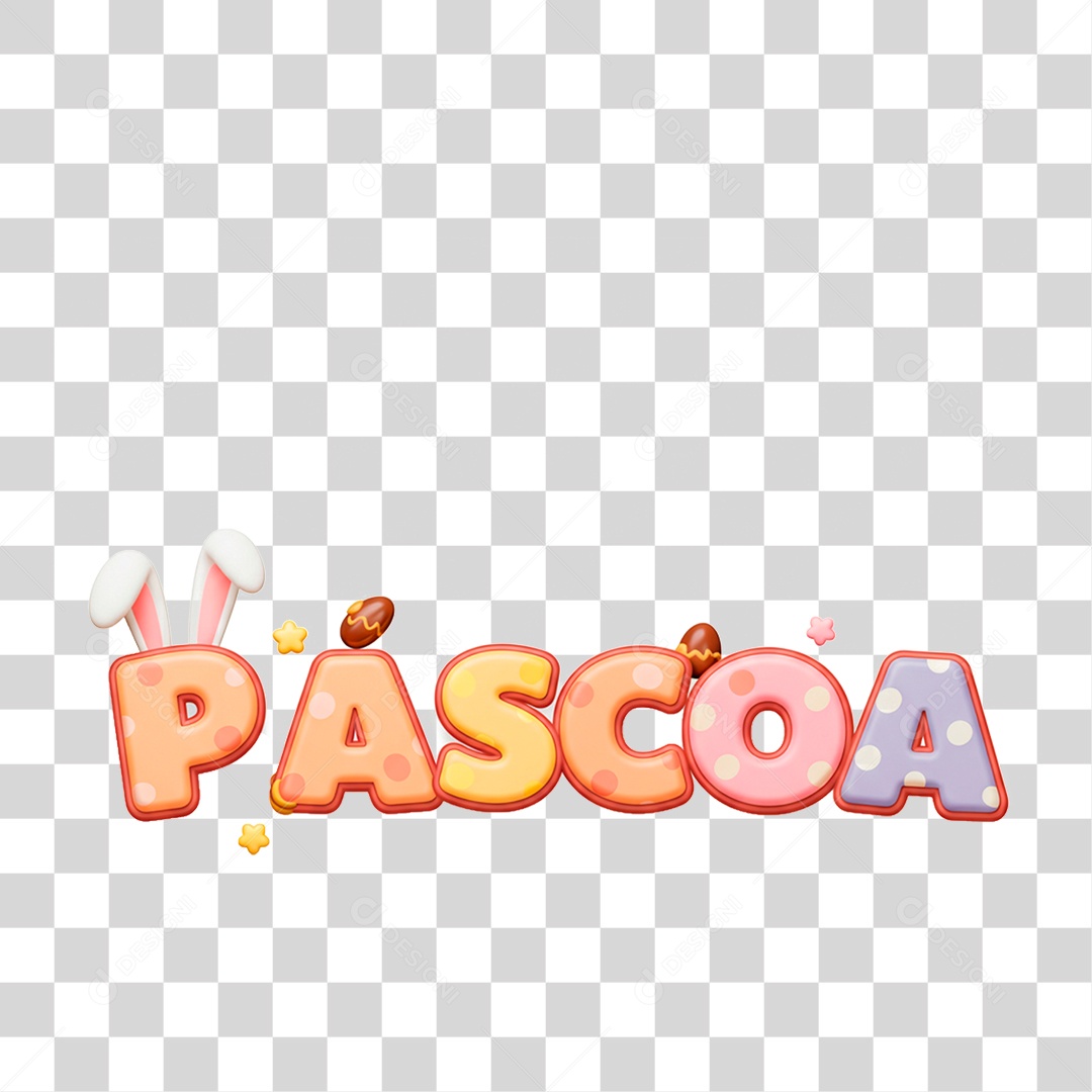 Selo 3D Páscoa PNG Transparente