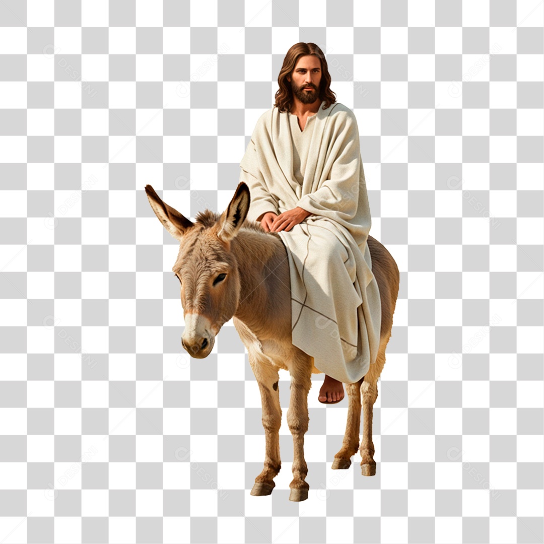 Jesus em Burro PNG Transparente