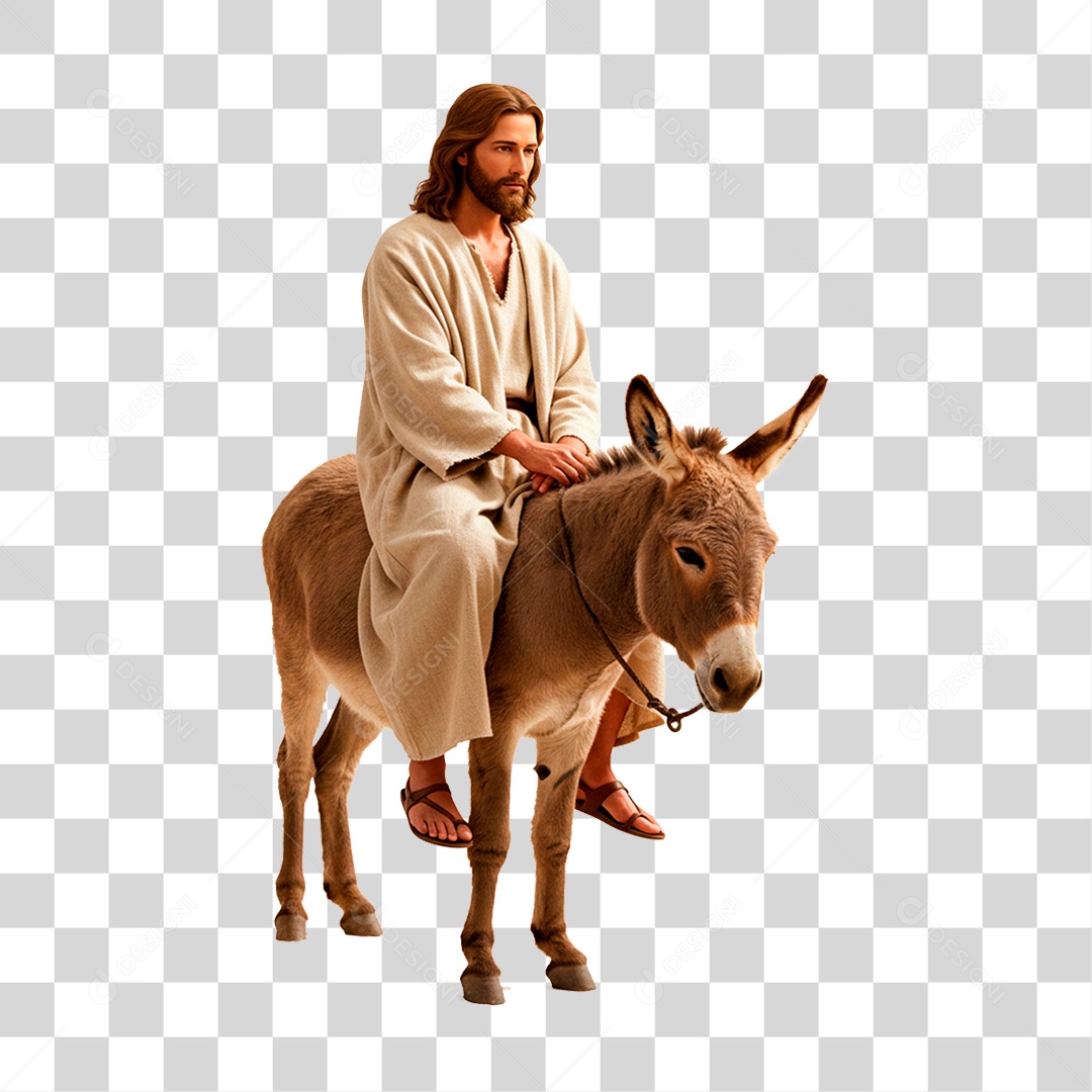 Jesus em Burro PNG Transparente