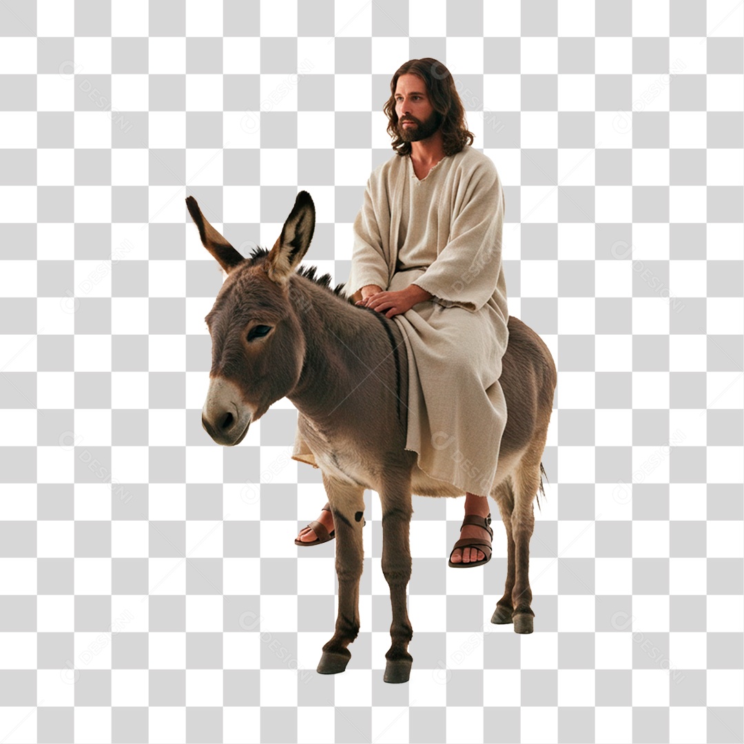 Jesus em Burro PNG Transparente