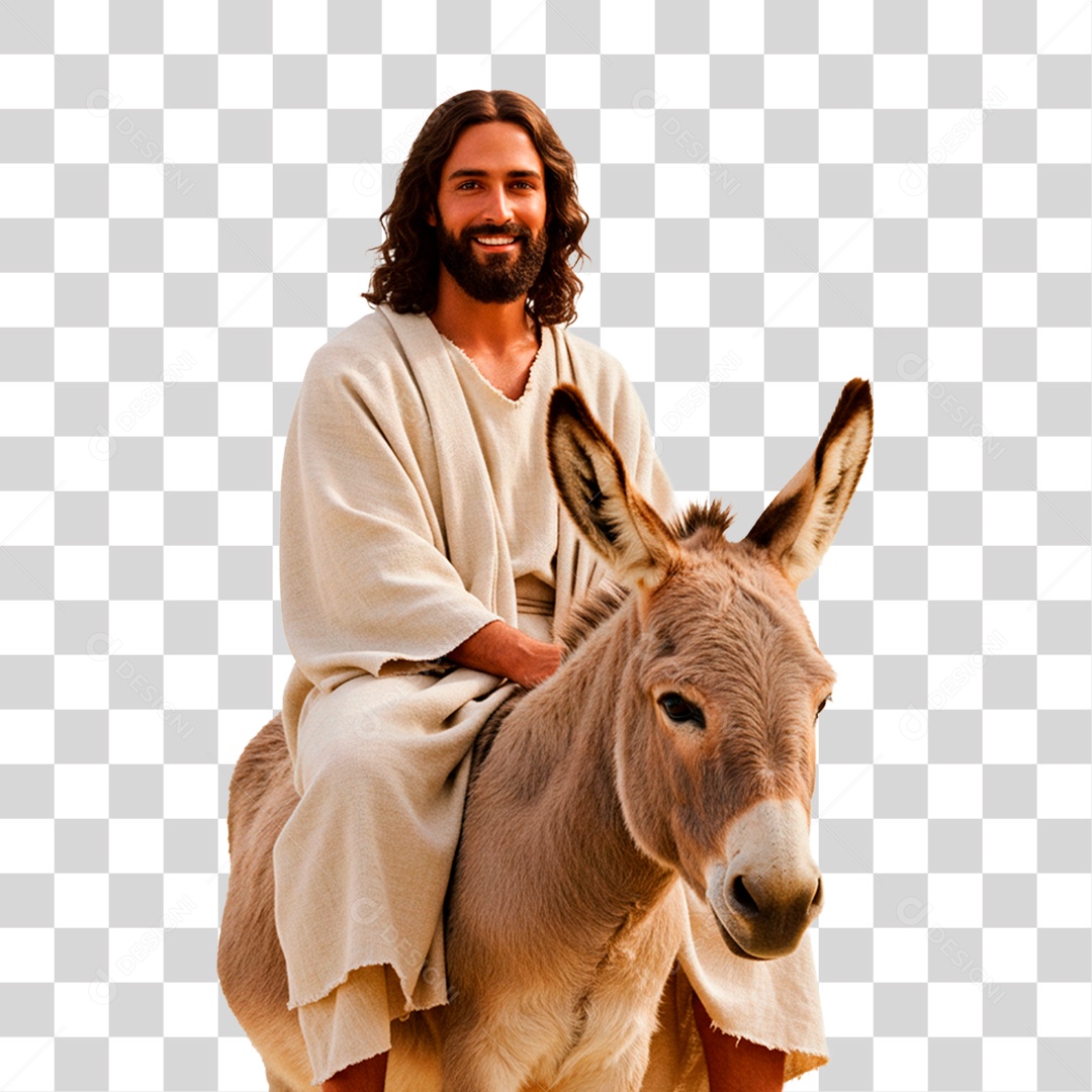 Jesus em um Burro PNG Transparente