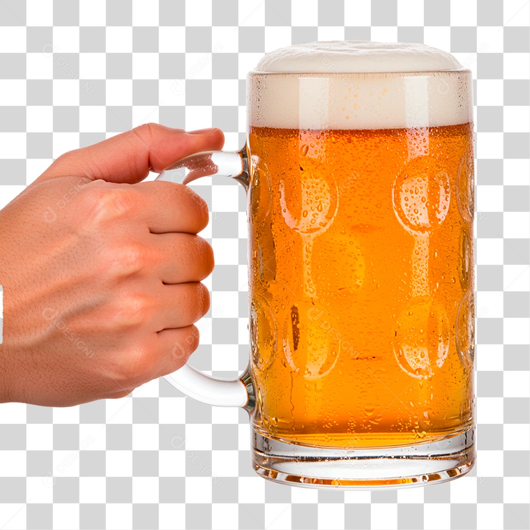 Mão Segurando Copo de Cerveja PNG Transparente