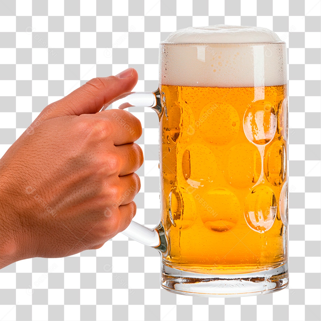 Mão Segurando Copo de Cerveja PNG Transparente