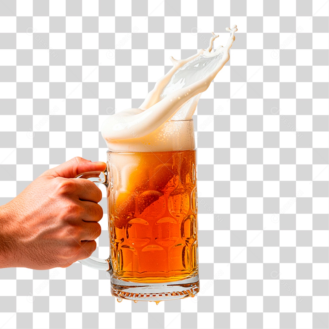 Mão Segurando Copo de Cerveja PNG Transparente