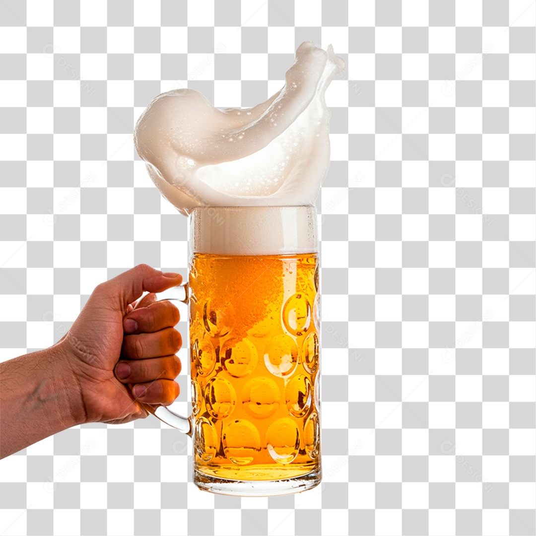 Mão Segurando Copo de Cerveja PNG Transparente