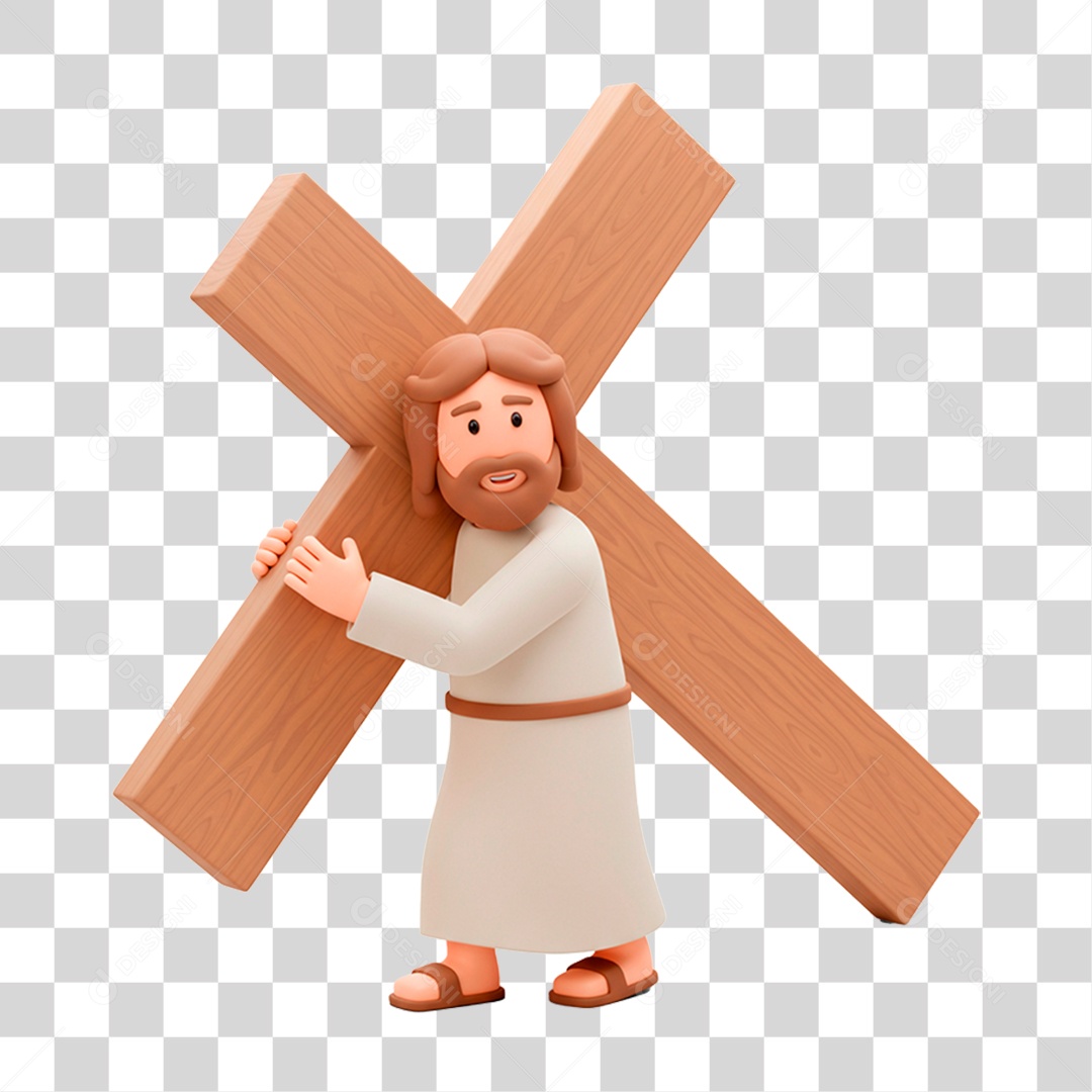 Jesus Carregando Cruz PNG Transparente