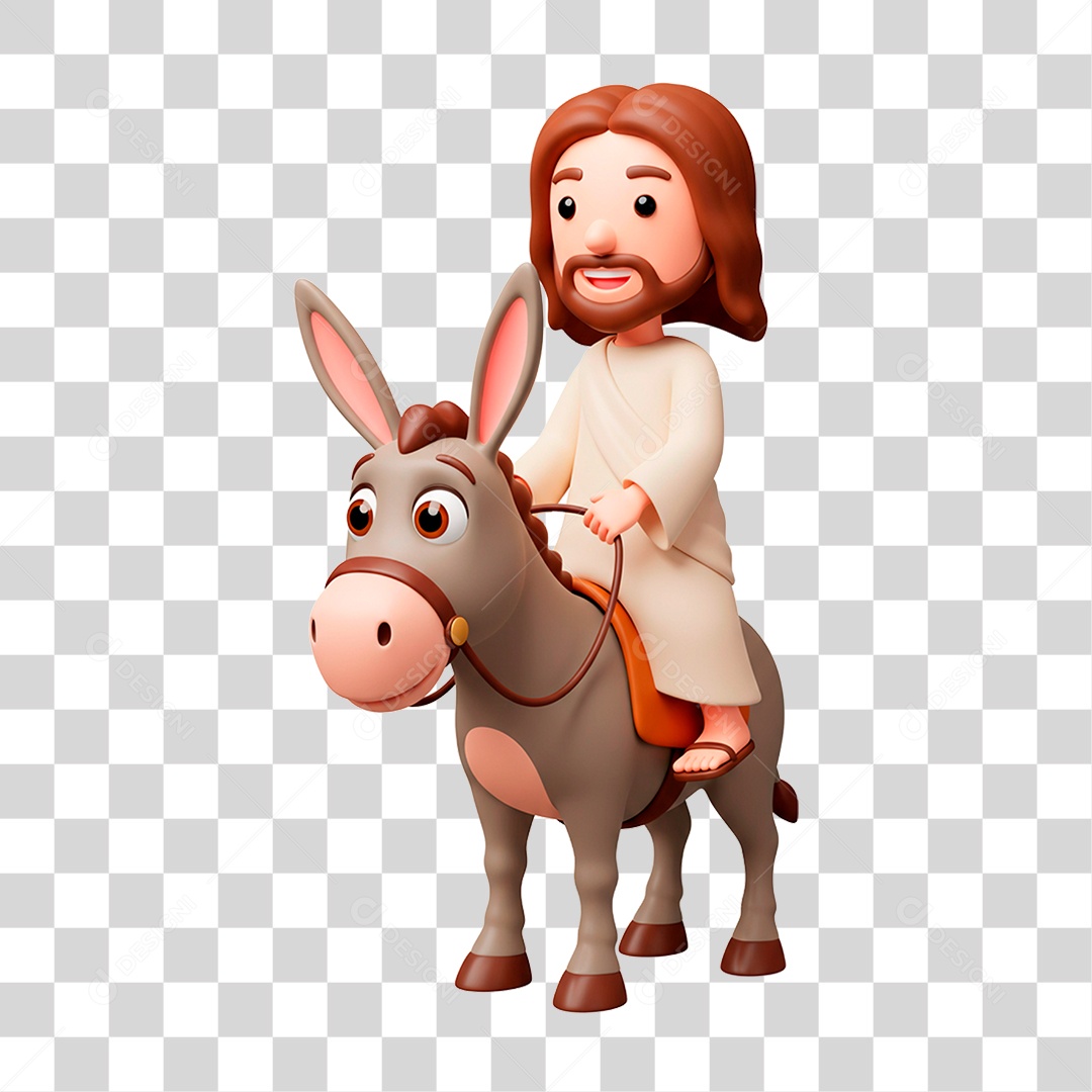 Jesus em Burro PNG Transparente