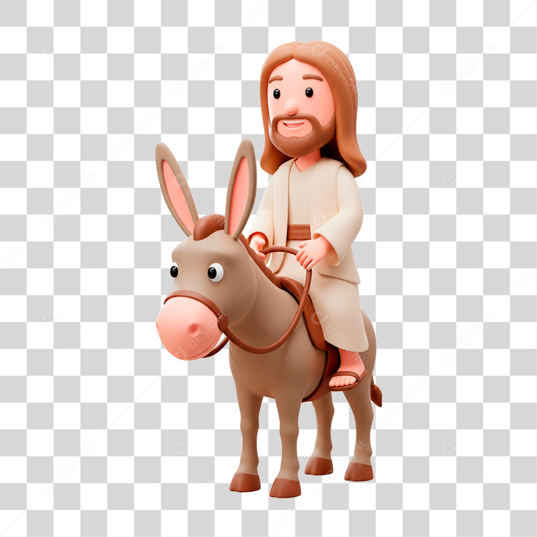 Jesus em Burro PNG Transparente